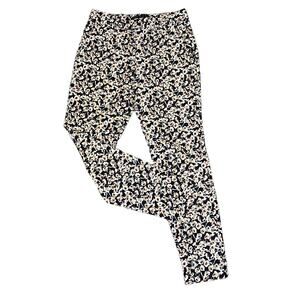 Zara Women's  Floral Flat Front Pockets Tapered Zip Pants Fall Colors Size M